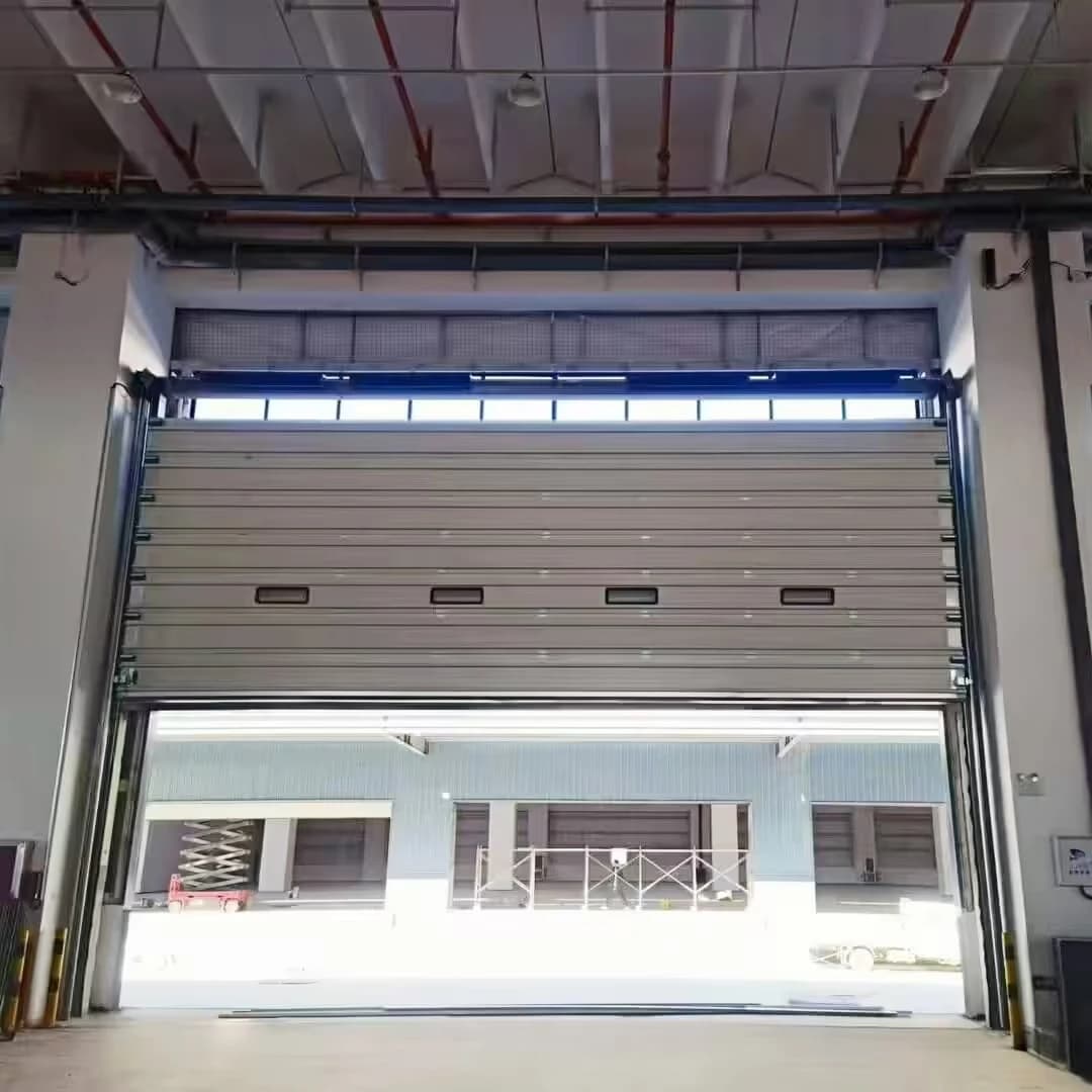 Sectional door and overhead opening space