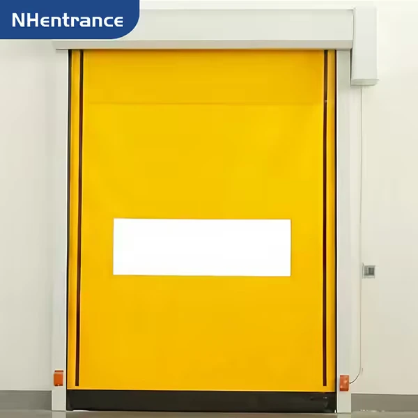 Yellow flexible curtain and side guides