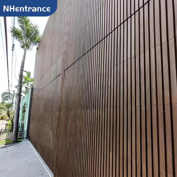 Vertical grille pattern across the facade